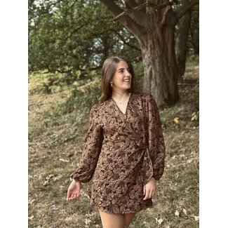 Manona dress brown flower print