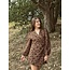Manona dress brown flower print