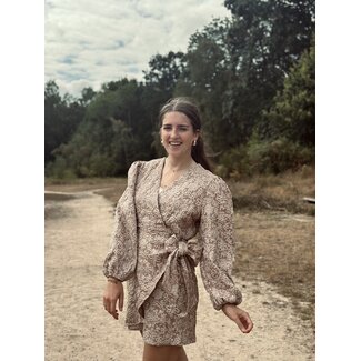 Magrethe dress beige flower print