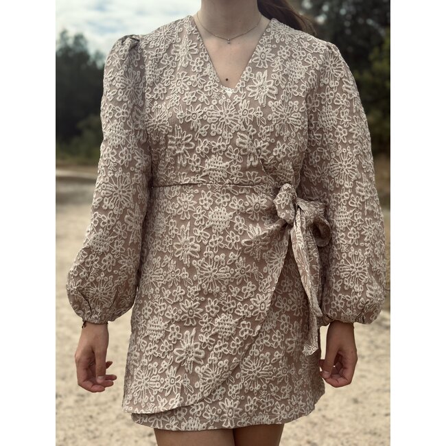 Magrethe dress beige flower print