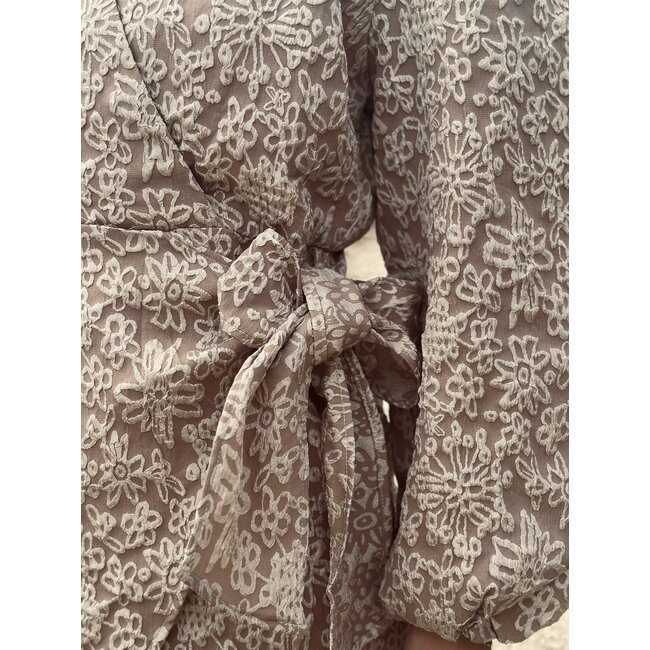 Magrethe dress beige flower print