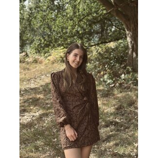 Magrethe dress brown flower print