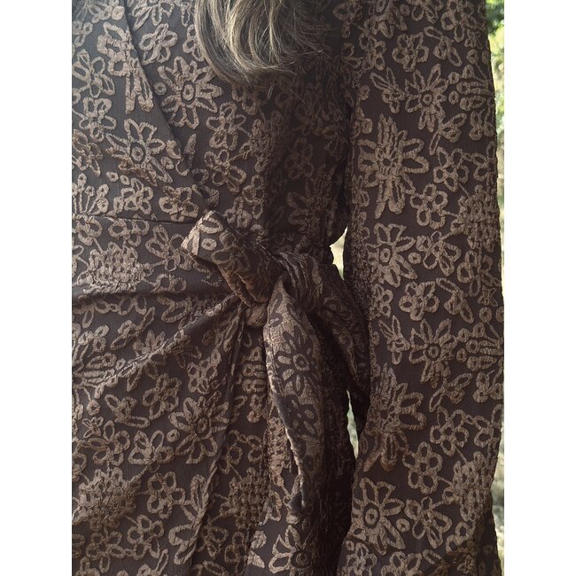 Magrethe dress brown flower print