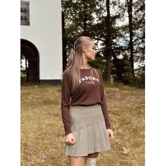 Sisters Point Sisters Point Delia plissé skirt beige/brown