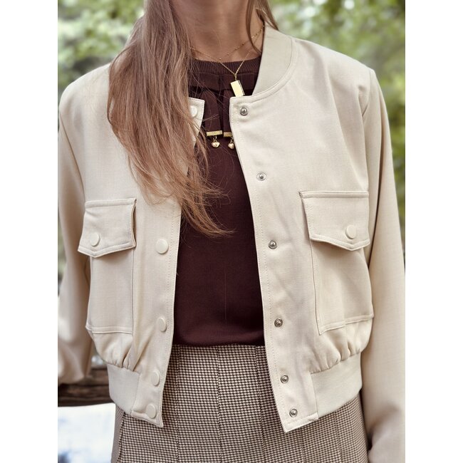 Sisters Point Sisters Point Anna bomber jacket beige