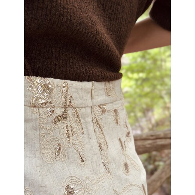 Smashed Lemon Smashed Lemon Tessa skirt beige/glitter print