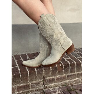 Madelijne cowboyboots suède green