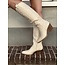 Madelijne high cowboyboots leather look beige