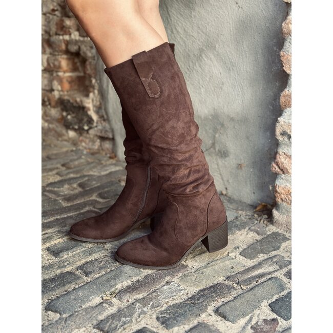 Jorana suede high heels brown