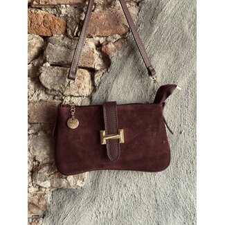 Jolana bag suède /leather look bordeaux red