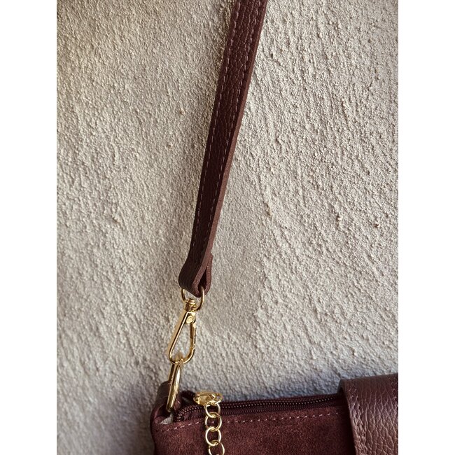 Jolana bag suède /leather look bordeaux red