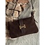 Jolana bag suède /leather look brown