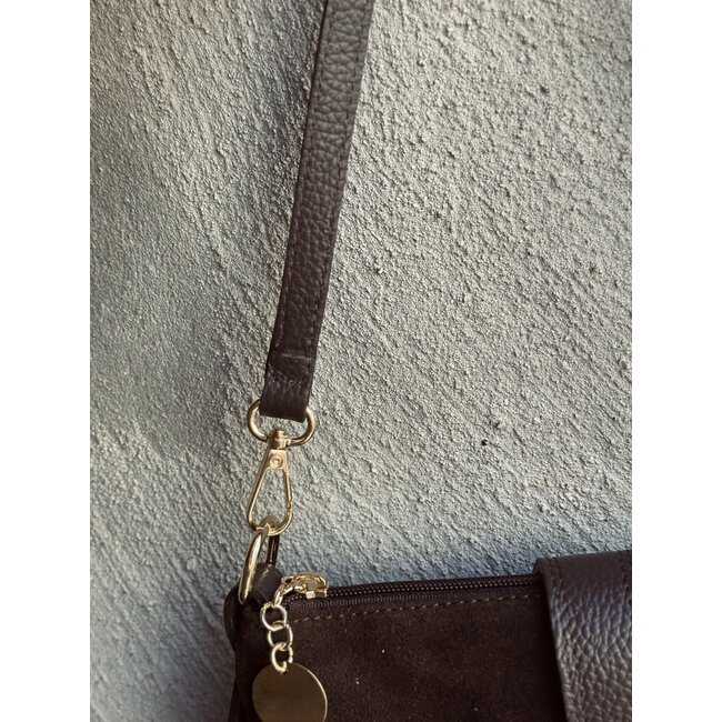Jolana bag suède /leather look brown
