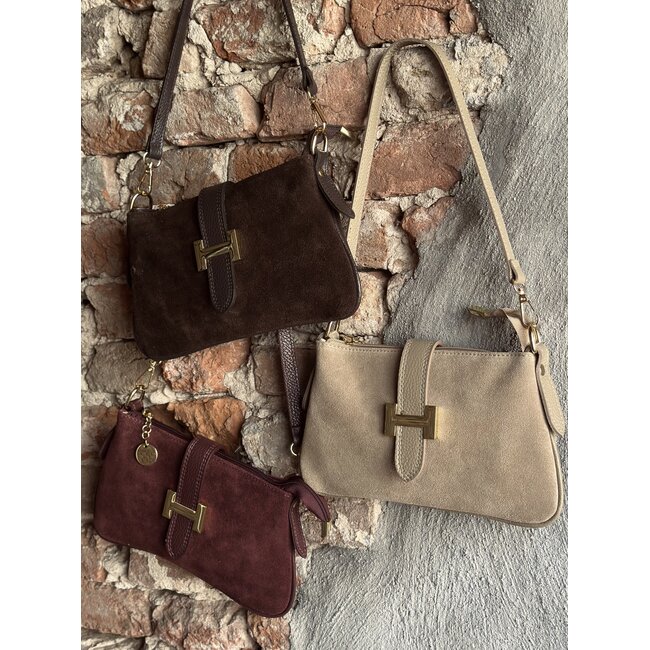 Jolana bag suède /leather look beige