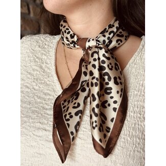Bibi shawl beige/black panter print One Size