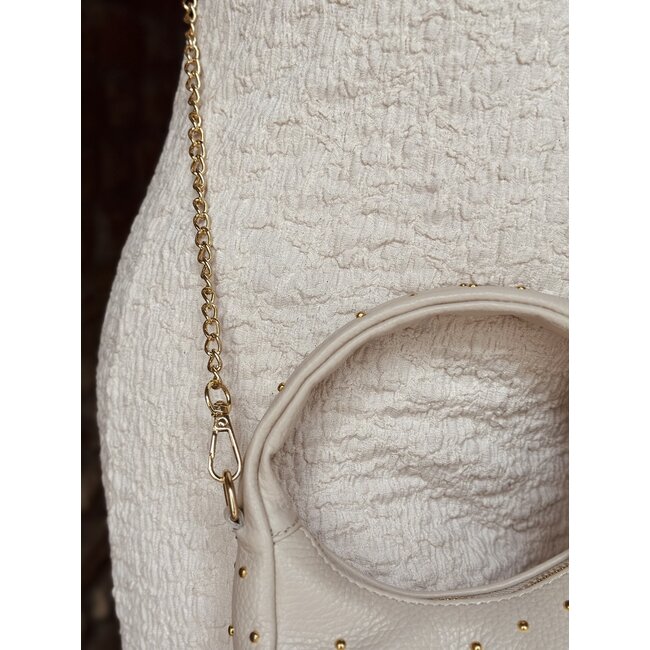 Samanthe bag beige gold studs