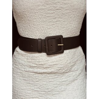 Isha belt leather look brown