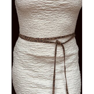 Valerie wrap belt suède panter print beige One Size