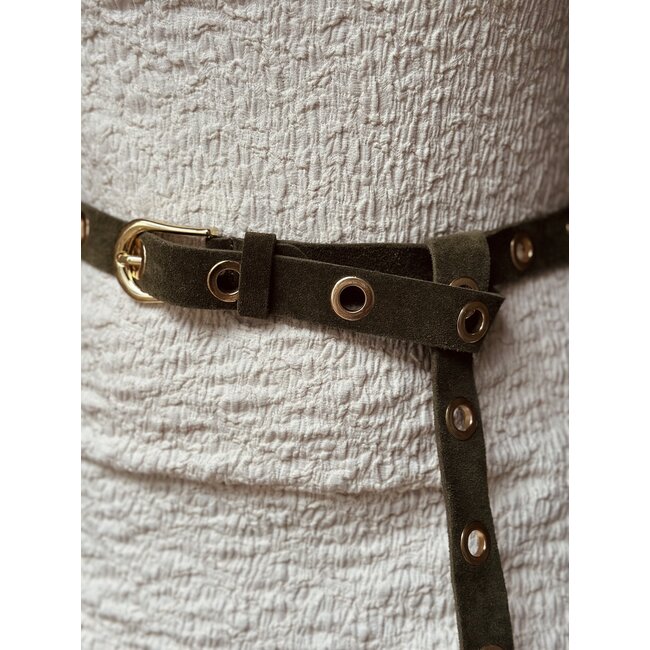 Ysanne belt suede green/gold