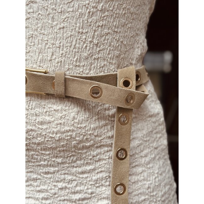 Ysanne belt suede beige/gold