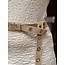 Ysanne belt suede beige/gold