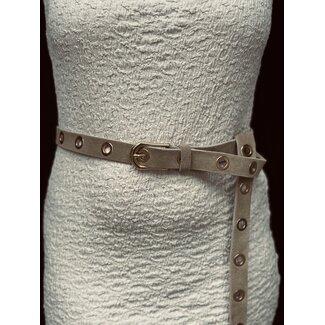 Ysanne belt suede taupe/gold