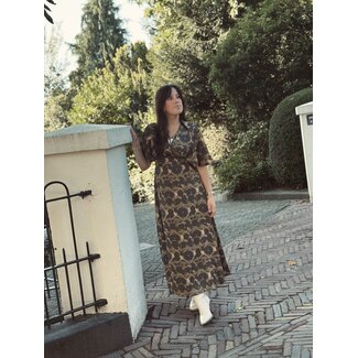 Sisters Point Sisters Point Danique satin dress brown/black leopard print