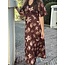 Sisters Point Sisters Point Danique satin dress brown flower print