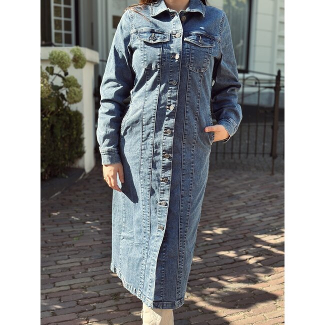Sisters Point Sisters Point Odette long denim dress blue