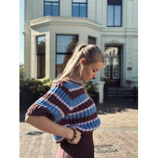 Sisters Point Sisters Point Krissy sweater bordeaux/blue stripes