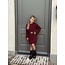 Aniek dress knitted with belt bordeaux red