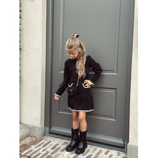 Josine dress suède black/offwhite