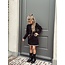 Josine dress suède black/offwhite