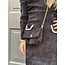 Josine dress suède black/offwhite
