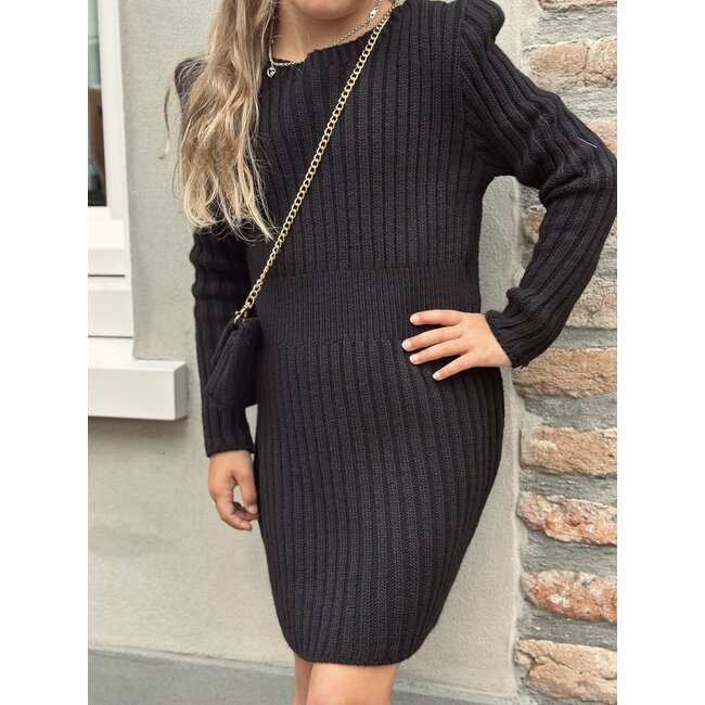 Jelta knitted dress black