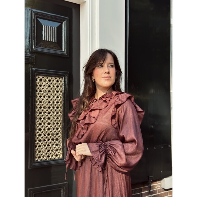 Lofty Manner Lofty Manner Izla long dress dark pink