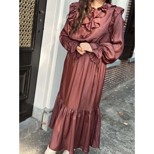 Lofty Manner Lofty Manner Izla long dress dark pink