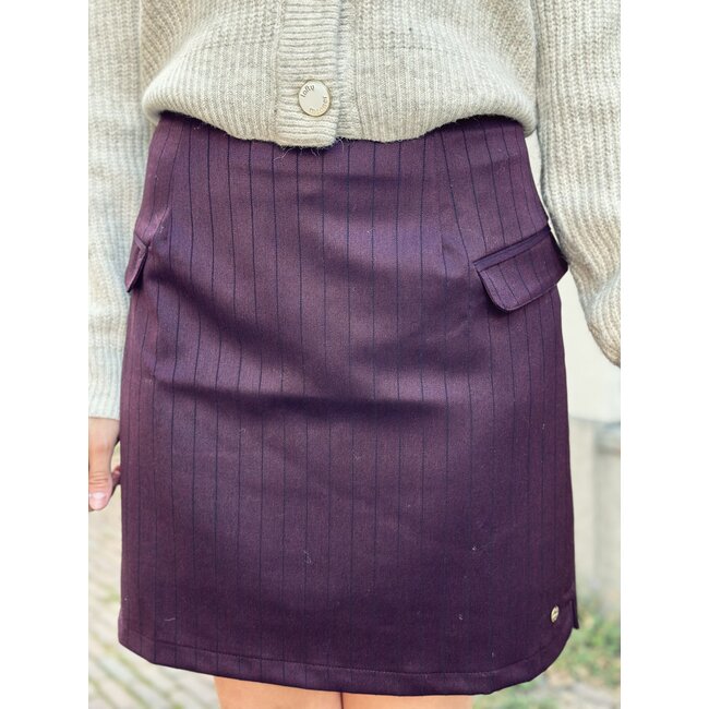 Elvira Elvira Louise skirt bordeaux red stripes