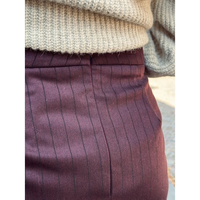 Elvira Elvira Louise skirt bordeaux red stripes