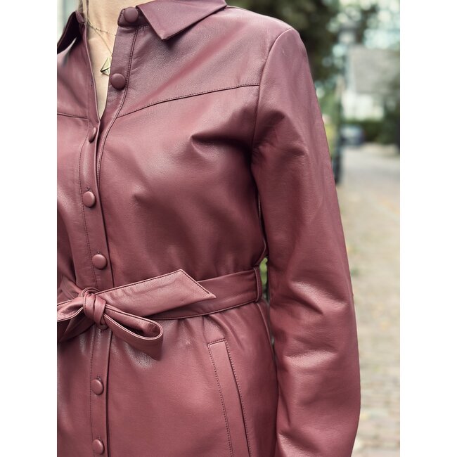 Smashed Lemon Smashed lemon Corlina leather look dress bordeaux red