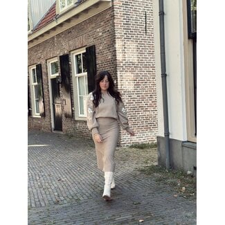 Smashed Lemon Smashed Lemon Josefiena long skirt taupe