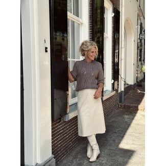 Smashed Lemon Smashed Lemon Kiara leather look skirt beige
