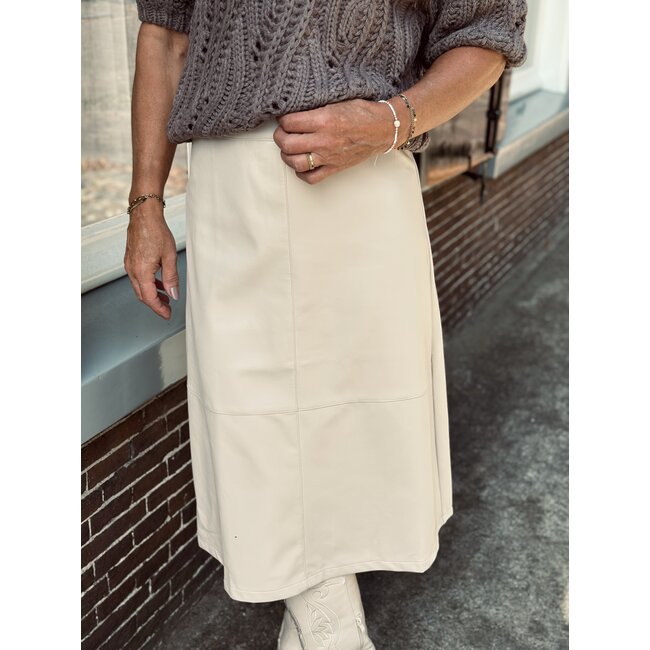 Smashed Lemon Smashed Lemon Kiara leather look skirt beige