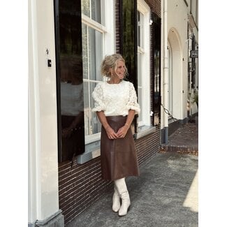 Smashed Lemon Smashed Lemon Kiara leather look skirt brown