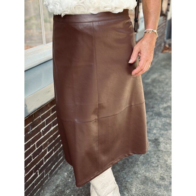 Smashed Lemon Smashed Lemon Kiara leather look skirt brown