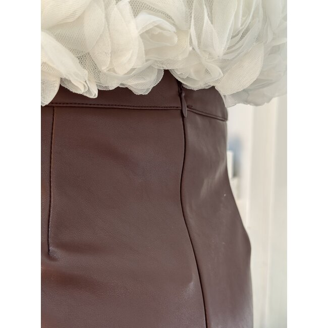 Smashed Lemon Smashed Lemon Kiara leather look skirt brown