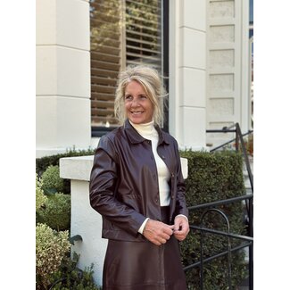 Suzana leather look jacket bordeaux red