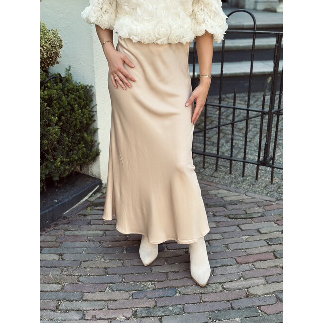 Smashed Lemon Smashed Lemon Jolijne satin skirt camel