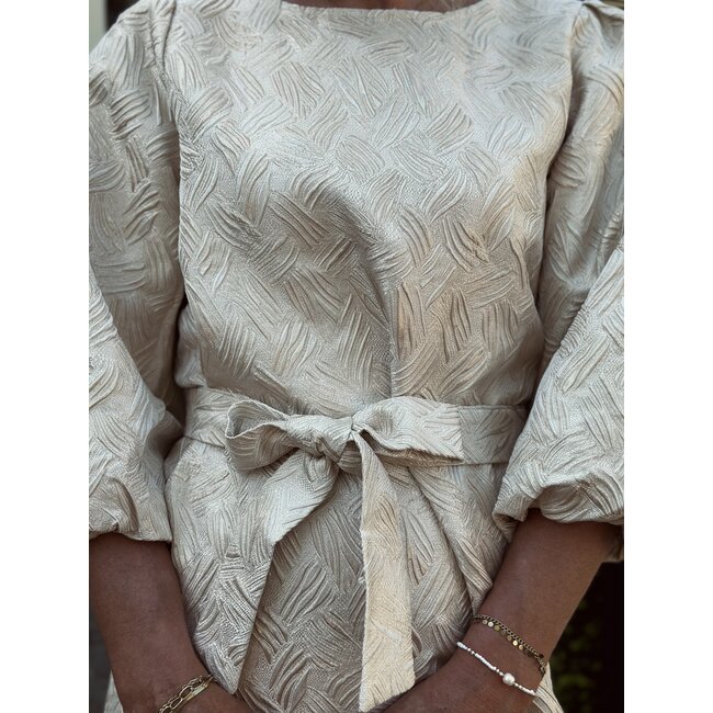Smashed Lemon Smashed Lemon Ezralyn dress beige/gold