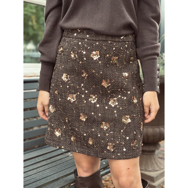 Smashed Lemon Smashed Lemon Brenda skirt brown /glitter